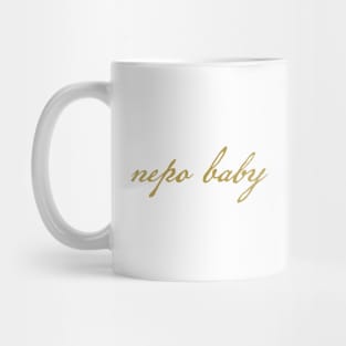 Nepo Baby Typography Gold Script Mug